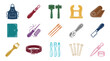 © 21graphic - Leather Craft Tools and Supplies Flat Line Art Icons Set for DIY Workshop and Handmade Products