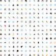 © PikePicture - Diverse grid of web icons presenting various concepts including technology, communication, global business, personal identification, and security for modern digital platforms