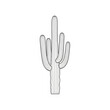 © bayu - A detailed illustration of a tall cactus plant in a desert landscape
