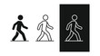 © Mahasin - Simple walking person icon set with different styles and backgrounds