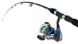 © Nolan - Curved fishing rod with spinning reel and line, isolated on transparent background