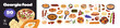 © Paper Trident - Georgian cuisine doodle set. Different traditional meals of Georgia- khachapuri, khinkali, kebab, delicious soup, churchkhela. Tasty food and desserts. Flat isolated vector illustrations on white