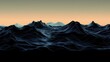 © Kropotkin - A dramatic landscape of dark blue mountains and valleys, with a light blue sky and a subtle gradient effect.