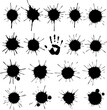 © GraphixWave - Collection of black ink splatters and handprint