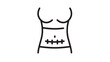 © Mehnaz - Minimalist surgical scar icon on female torso, medical cesarean section incision line vector, abdominal surgery recovery and postpartum healing illustration