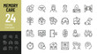 © Jason - Memory care and dementia support line icon set. Alzheimer disease, elderly nursing, brain health, senior living facility, therapy minimal vector illustration. Simple outline signs. Editable Stroke.