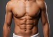 © Png stock - Closeup of a muscular male torso showcasing defined abs and chest muscles with a focus on fitness and physique