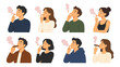 © Alan - Set of people smoking cigarettes and cigars in flat style