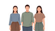 © Stock Image Paradise - Three people standing together illustration