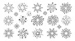 © icon_art - Hand drawn starburst and firework doodle element set