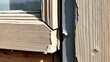 © ad - caulk. Edge of an old wooden window frame showing weathered putty and fresh caulk. real-estate listings, architecture portfolios, designed for real-estate listing and luxury residence showcases.