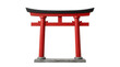© StoxGo - Torii Gate, Shinto Architecture, Miniature red wooden Torii gate with black lintel accent, isolated on transparent background