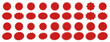 © fim.design - Red starbursts sale badge blank sticker price tag discount label promo button empty special offer sign retail marketing element isolated flat design templates shape graphic bundle