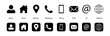 © Ali - Contact icon set for website, resume, business card, cv , visiting card. Contact and Communication Icons Collection.