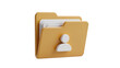 © Luca - Yellow folder with white user icon and papers