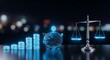 © MSTMAYA - Digital piggy bank and scales of justice with glowing coin stacks for financial planning and legal balance concepts in modern virtual environment