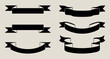 © Rawpixel.com - Vector set of six black ribbon banners on a light background, perfect for design use.