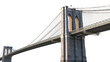 © FraP 2D - Brooklyn Bridge with stone towers and steel cables isolated on transparent background.