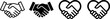 © HADI INCREDIBLE - Set of handshake icons and heart shaped hand signs representing business partnership and love connection