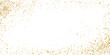 © Artful - Sparkling gold glitter confetti scattered border frame on white background vector illustration template for festive celebration.