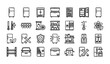 © MstBrishti - 28 Refrigerator Outline Icons Set – Modern Fridge Appliance Line Vector Collection