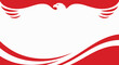 © Ayu - Abstract red and white flag ribbon background with eagle garuda silhouette