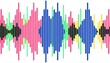 © Shohidul - Colorful Sound Wave Equalizer Pattern With Shadow Cut Out Isolated on White Background. Music Audio Visualization, Digital Sound Concept. AI Generated.