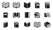 © Tamanna - Black and white book icons for publishing industry and academic library interface design.