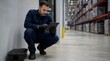 © Iqbal - Pest control technician inspecting warehouse using digital tablet