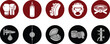 © DesignVirtuoso - Set of ten flat vector icons representing essential boxing and martial arts training equipment gear