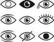 © Dmitry - Human eye vector flat icons set with vision view look and security surveillance graphic elements