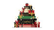 © Koreng - Pyramid stack of luxury black and gold gift boxes.