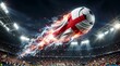 © lingkon sikder - Soccer ball with england flag trail stadium crowd dynamic sports illustration