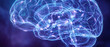 © Rendara Studio - Glowing blue brain radiating energy as a digital intelligence concept image