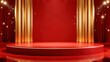 © 定方 苏 - Red stage with golden curtains