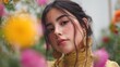 © Arman - Floral portrait of a beautiful young woman surrounded by vibrant flowers