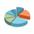 © Nelya - 3D pie chart with distinct orange slice showing data segmentation and analysis.