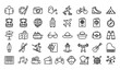 © Md - Modern hobbies and travel outline icon collection with leisure activity vectors