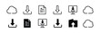 © MASUD NUR - Download and upload icon set, file sharing and cloud storage symbols vector collection.