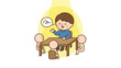 © prutul - A teacher or leader is explaining something to a group of people sitting around a table.