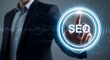 © Sonia - Seo optimization concept man touching digital seo button for website ranking