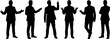 © PNG images - Set of business people silhouettes in different poses  vector illustration