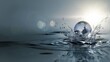 © Bonsales - Glass globe splashing into water, creating dynamic ripples. It symbolizes global water crisis, environmental concerns, and ecology