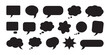 © Mojnur - Collection of various solid speech and thought bubbles isolated on transparent background for chat.
