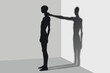 © Snezana - Shadow Struggle with Yourself, Hard Work and Victory Concept Illustration