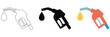 © MostMazada - Refuel gun, clean vector illustration of fuel pump nozzle icon isolated on transparent background, representing gasoline station equipment, vehicle refueling service, energy supply, automotive fueling
