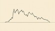 © Prapan - Fluctuating Trend: A jagged, dark line graph depicts a volatile trend, rising sharply before a gradual descent, symbolizing market volatility or data variance.