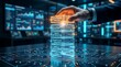 © Ridwan_DigitalGrid - Executive Hand Placing AI Dynamic Pricing Holographic Block on Profit Optimization Futuristic Dashboard