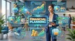 © ArtShop - Businesswoman presenting financial planning strategy with digital charts