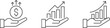 © Art by Chandon - Business Revenue and Capital Investment Icon Set with Dollar Coin, Progress Chart, and Hand Line Art Symbols for Economic Websites and Apps